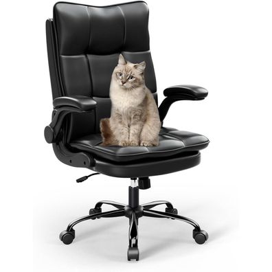 Ergonomischer Bürostuhl mit Kratzfeste Technologieleder Schwarz