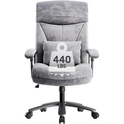 Bürostuhl Ergonomisch 200KG Schreibtischstuhl Computerstuhl 360° drehbar Grau