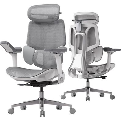 Hbada E3 Pro Ergonomischer Bürostuhl 3-Zonen Lendenwirbelstütze 4D Kopfstütze