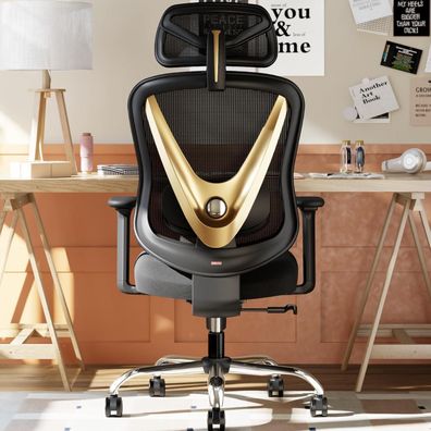 Ergonomischer Bürostuhl 3D Lendenstütze verstellbaren Armlehnen V-Rücken