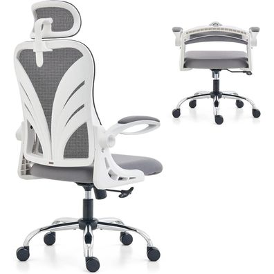 Ergonomischer Bürostuhl mit klappbarer Rückenlehne und 2D