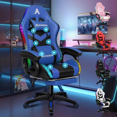 Alfordson Gaming Stuhl mit RGB Beleuchtung und Massage