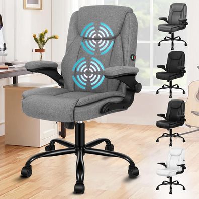 Ergonomischer Gaming Stuhl SGS Gas-Lift 150kg Grau Massage Bürostuhl