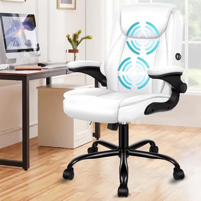 Alfordson Massage-Bürostuhl Mid Back, 150 kg, Weiß Fenix