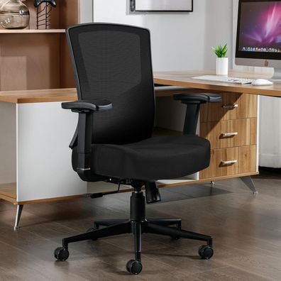 Ergonomischer Bürostuhl 200KG mit Hoher Rückenlehne Lordosenstütze Mesh-Stuhl