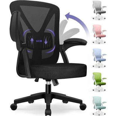 Ergonomischer Bürostuhl mit Lendenstütze, Drehfunktion, höhenverstellbar, 150