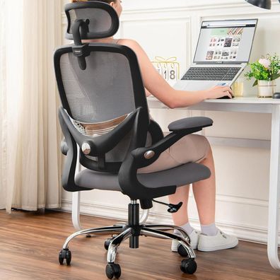 Ergonomischer Bürostuhl hoher Netzrücken verstellbare Lendenstütze armlehnen