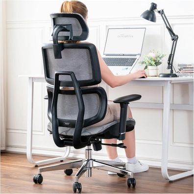 Ergonomischer Bürostuhl Hoher Rücken Netz Schreibtischstuhl Lendenwirbelstütze