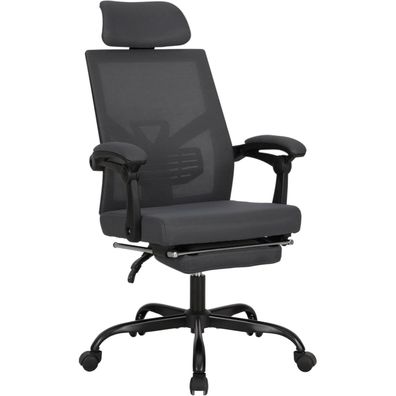 Ergonomischer Bürostuhl mit Fußstütze, Kopfstütze, Lendenwirbelstütze