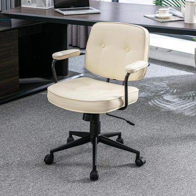 chairus Bürostuhl, verstellbarer Drehstuhl (Weiß) in Lederoptik