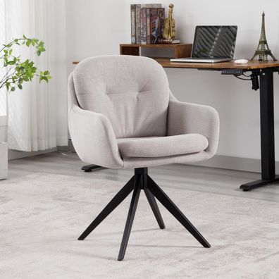 Ergonomischer Chenille Bürostuhl mit Armlehnen in Grau