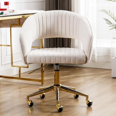 chairus Verstellbarer Chenille Bürostuhl mit offener Rückenlehne für Zuhause