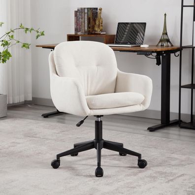 Chairus Modern Chenille Bürostuhl 360° Beige Armlehnen verstellbar
