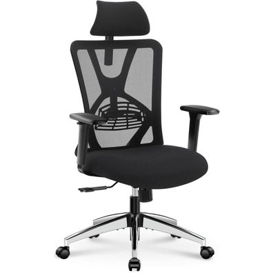 Ergonomischer Bürostuhl mit hoher Rückenlehne, Lendenwirbelstütze & 3D Armlehne