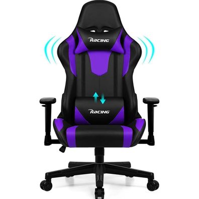Homimaster Gaming Stuhl Ergonomisch Verstellbar mit Lendenkissen Kopfkissen