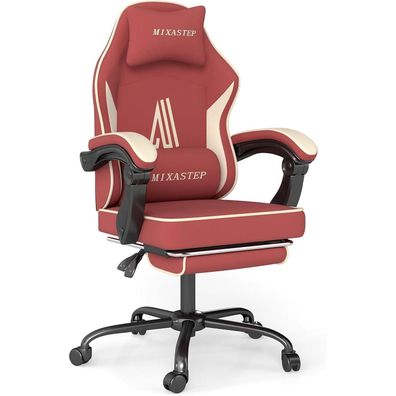 Nsmazxo Gaming Stuhl mit Fußstütze Ergonomisch Kopfstütze Lendenkissen Premium