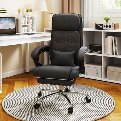 Ergonomischer Bürostuhl mit Fußpedalen und hoher Rückenlehne, verstellbare Höhe