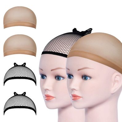 URAQT Haarnetz Wig Cap Nylon Schwarz Mesh und Neutral Beige (4