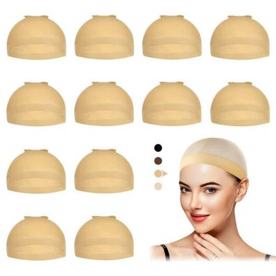 Dreamlover Haarnetz Wig Caps beige für Lace Wigs 12er Set