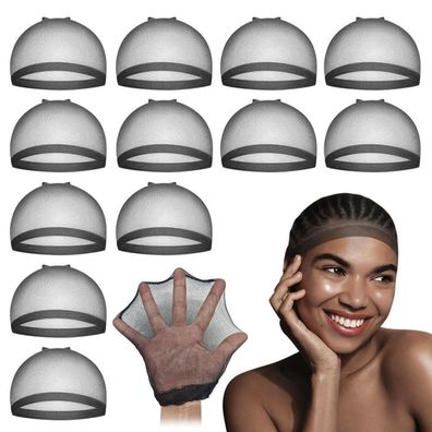 Dreamlover HD Wig Caps Schwarz Transparent Haarnetz für Damen 12 Stücke
