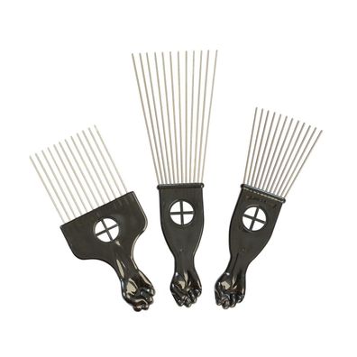 3er Set Metall Hair Pick Afro Comb Kamm breite Zähne Haar Styling Tools