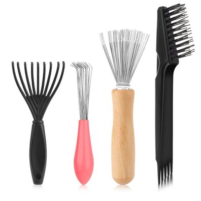 4er Mini Haarbürstenreiniger Set Bürsten Reinigungswerkzeug Tragbarer Kamm