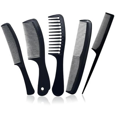 Haarkamm Set 5PCS Friseur Präzisionskamm Barbier Carbon Doppelzahnkamm