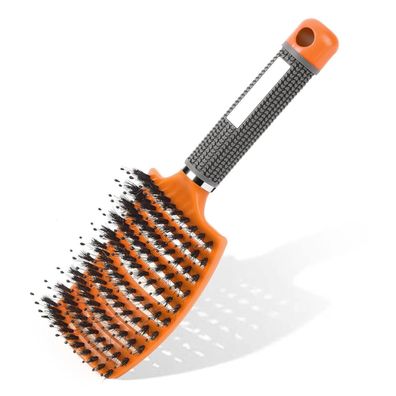 Flexibel URAQT Entwirrungsbürste Haarbürste Griff Wildschweinborsten Locken