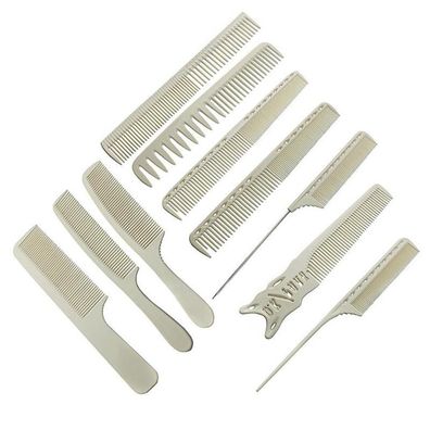 Professional White Black Carbon Barber Haarkamm Set 8 Stück Hitzebeständig