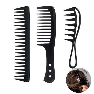 Antistatische Kämme Set Breitzahn Locken Grobzahn Kamm Schwarz
