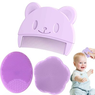 3er Baby Bürste Haarbürste Kamm, Oval Shampoonierbürste Blume Shampoonierbürste