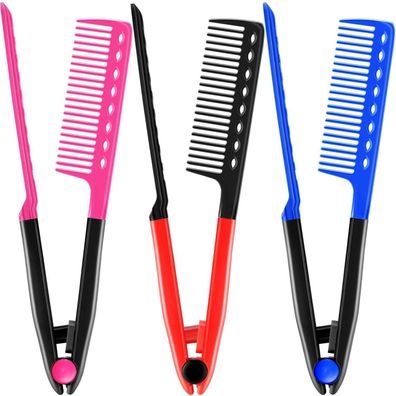 Haarbürste Kamm Set Glättung Friseur Styling Haarglätter V-Form Knotiges Haar