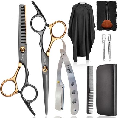 Professionelles Friseurscheren-Set Haarschneideschere + Effilierschere + Zubehör