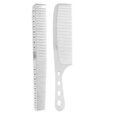 Aluminium Metall Haarkamm Set 2-teilig Haarschnitt Haarstyling Werkzeug