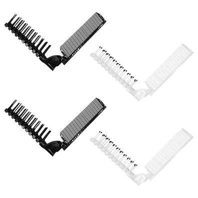 4 Stück Faltbarer Kamm Doppelkopf Pocket Mini Haarbürste reisen Massagekamm