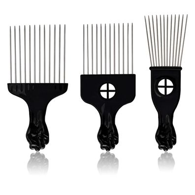 3er Set Afro Haarkamm Metall Breiter Zahn Professionelles Friseur Styling