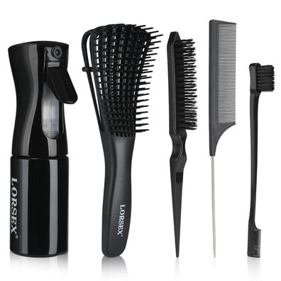 Haarbürste Entwirrbürste Sprühflasche Naturhaar Afro Lockiges Welliges 3a-4c