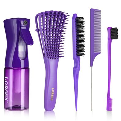 Haarbürste 200ml Sprühflasche Entwirrbürste für Naturhaar Afro Lockiges Haar