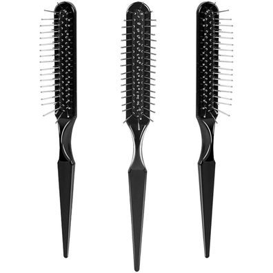 Perückenhaarbürsten Styler Bürste Reisegröße Schwarz Metallkämme