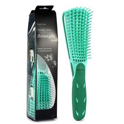 Lockenbürste für Naturhaar Afro Lockige Haare 3a bis 4c Nass/Trocken Grün