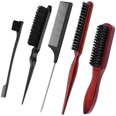 5 Stück Edges Brush Sleek Bun Bürste Set Bart Pinsel Haarbürste Hochwertige