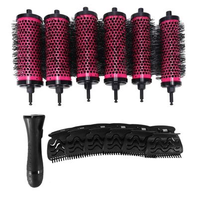 6er Set Keramik Lonic Runde Haarbürste Barrel Friseur Styling Lockenbürste