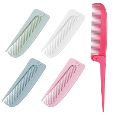 5er Set Faltbare Mini Haarbürsten Stielkämme Bartkamm - Haarstyling Salon Frauen