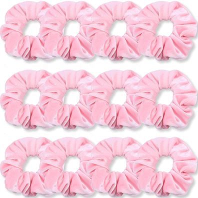 Haargummis Rosa Premium-Samt Damen, Mädchen 12 Stück