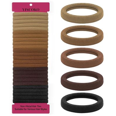 Haargummi 50 Stück Schwarz Zopfgummi Hair Ties Scrunchies 5 Farben