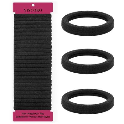 Yiscoko Damen Haargummi 50 Stück Schwarz Zopfgummis Herren Kinder