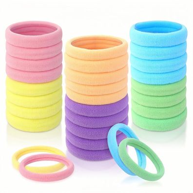 30er Haargummi Damen Baumwolle Zopfgummis Mädchen Elastisch 4cm(Set 6