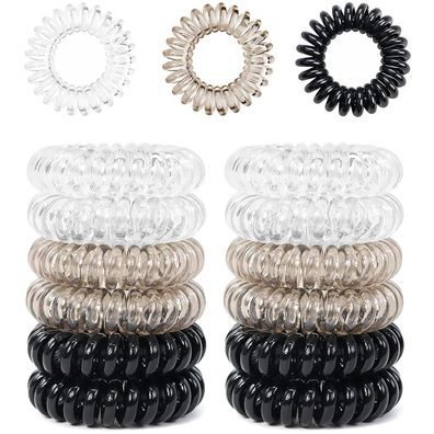 12 Spiral Haargummis Telefonkabel Elastisch Damen Mädchen Haarband