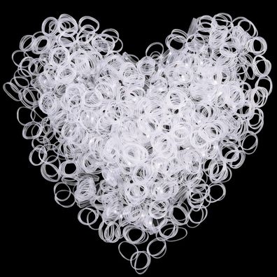 1000 Stück Elastische Mini Transparente Haargummis Mädchen Kinder Dreadlocks