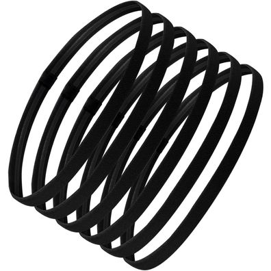 6er Pack Yoga Sport Stirnbänder Schwarz Elastisch rutschfest Fitness Tennis